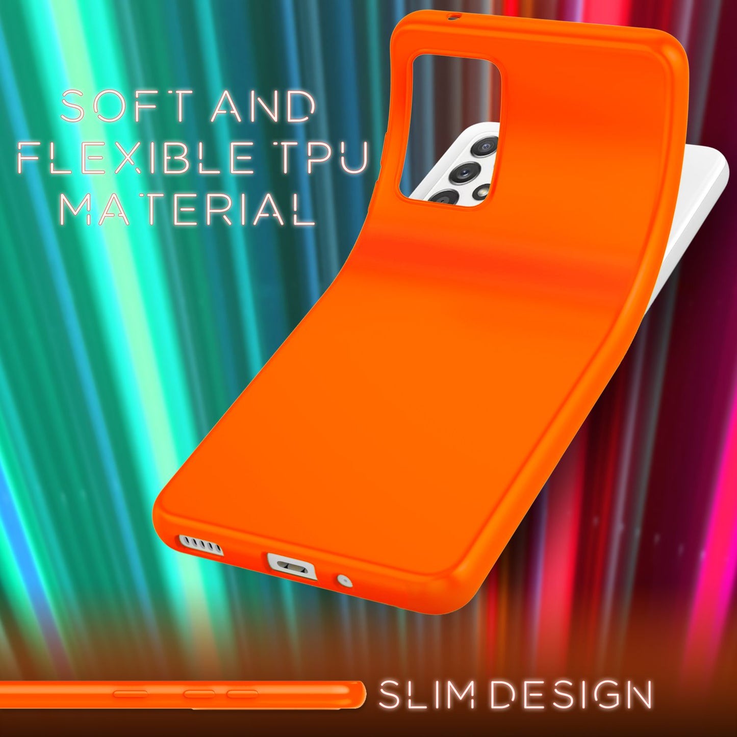 NALIA Neon Silikonhülle für Samsung Galaxy A53 – Soft-Touch & Signal-Neon – NEONSHOCK (Matte Schutzhülle) – Marke aus Berlin
