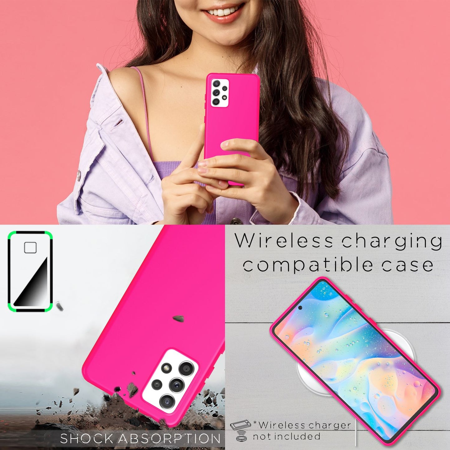 NALIA Neon Silikonhülle für Samsung Galaxy A53 – Soft-Touch & Signal-Neon – NEONSHOCK (Matte Schutzhülle) – Marke aus Berlin