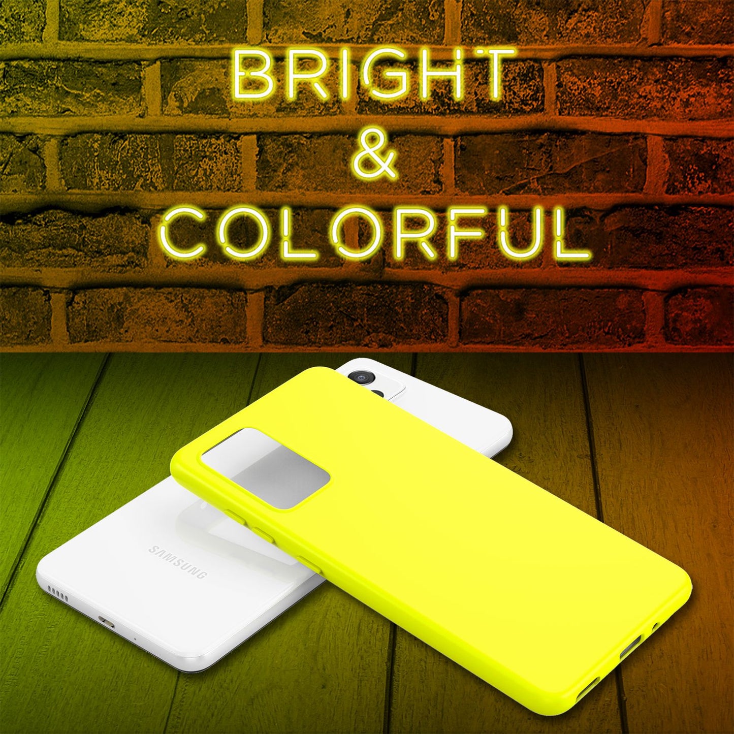 NALIA Neon Silikonhülle für Samsung Galaxy A53 – Soft-Touch & Signal-Neon – NEONSHOCK (Matte Schutzhülle) – Marke aus Berlin