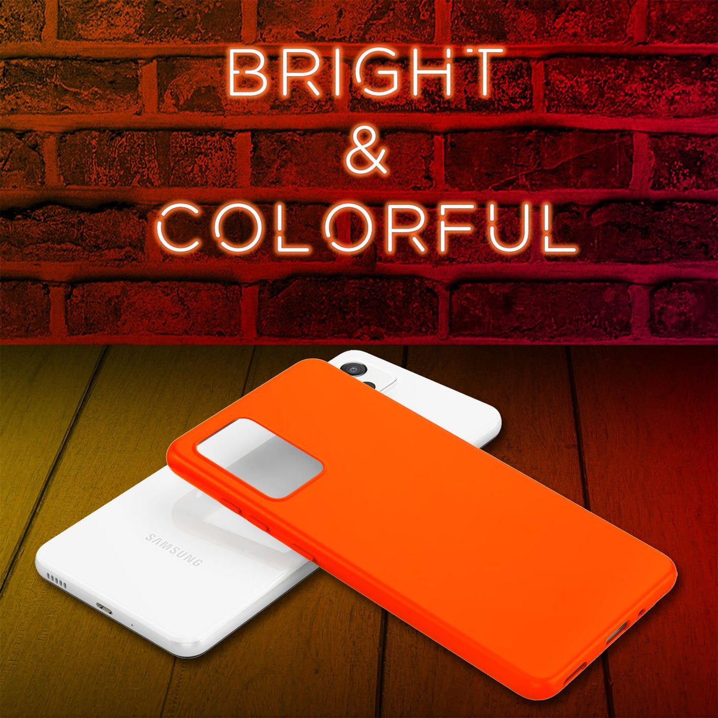 NALIA Neon Silikonhülle für Samsung Galaxy A53 – Soft-Touch & Signal-Neon – NEONSHOCK (Matte Schutzhülle) – Marke aus Berlin