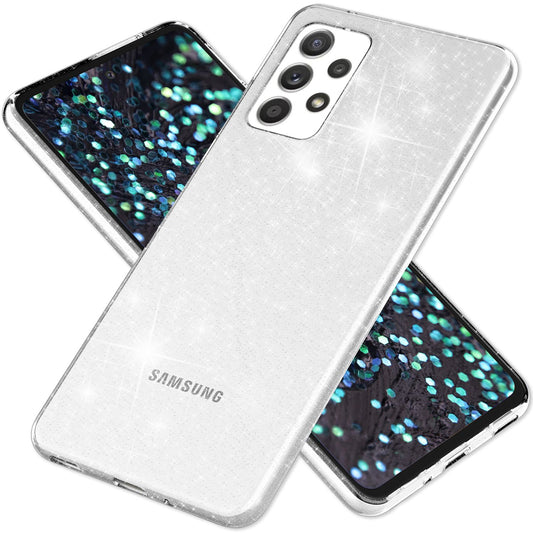 NALIA Glitzerhülle für Samsung Galaxy A33 – Funkelndes Silikon Case – DAZZLIN (Transparent & Stoßfest) – Marke aus Berlin