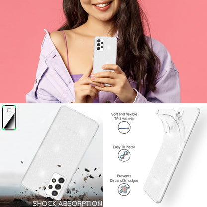 NALIA Glitzerhülle für Samsung Galaxy A33 – Funkelndes Silikon Case – DAZZLIN (Transparent & Stoßfest) – Marke aus Berlin