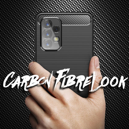NALIA Silikonhülle für Samsung Galaxy A53 – Rutschfest & Matt – VORTEX (Gebürstete Optik & Carbon Design) – Marke aus Berlin