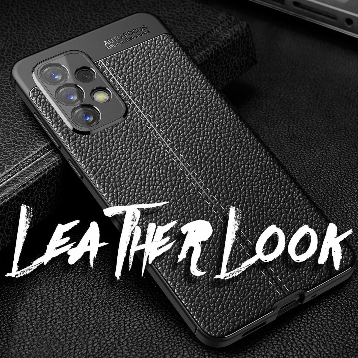 NALIA Leder Look Case kompatibel mit Samsung Galaxy A33 Hülle, Schwarze Silikonhülle Anti-Fingerabdruck Rutschfest Kratzfest Stoßfest, Soft Case Dünne Handyhülle Cover Schutzhülle Bumper Backcover