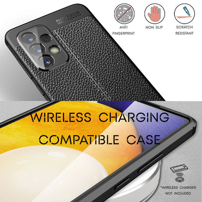 NALIA Leder Look Case kompatibel mit Samsung Galaxy A33 Hülle, Schwarze Silikonhülle Anti-Fingerabdruck Rutschfest Kratzfest Stoßfest, Soft Case Dünne Handyhülle Cover Schutzhülle Bumper Backcover