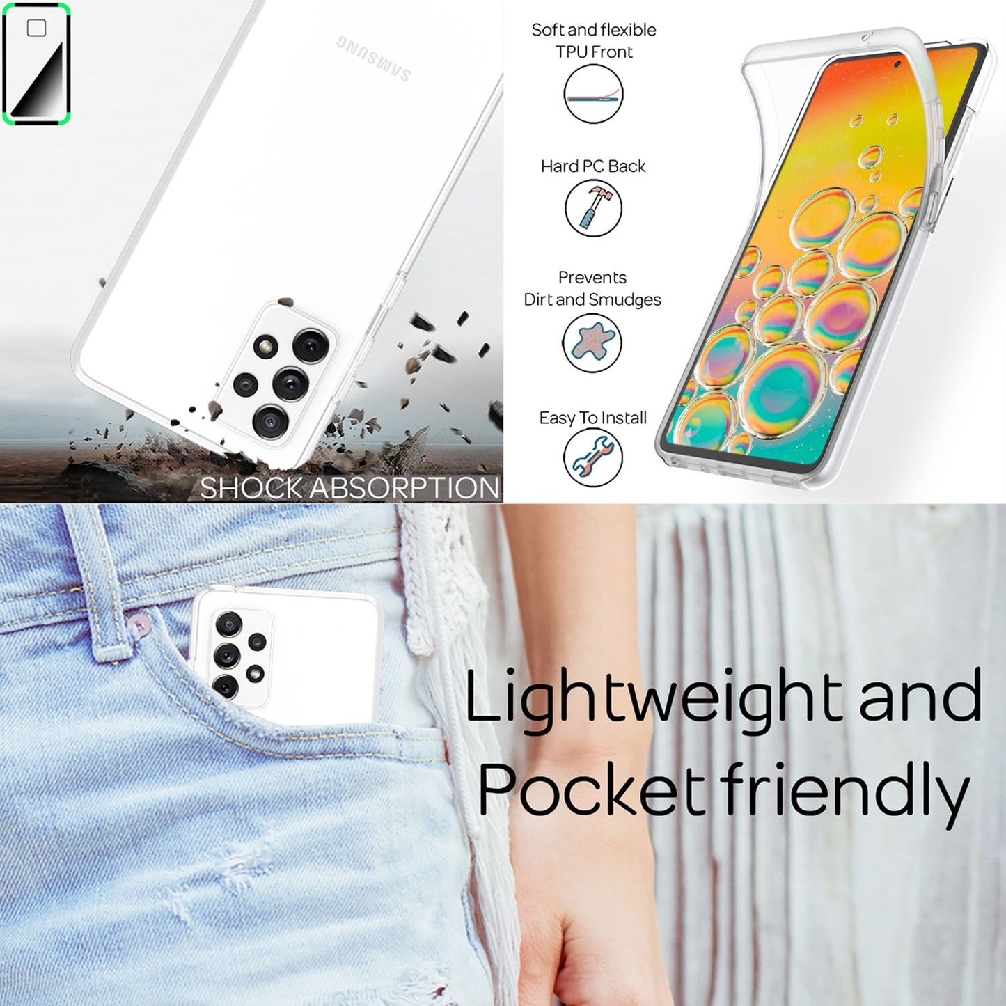 NALIA 360° Hülle für Samsung Galaxy A53 5G – Vorne & Hinten Schutz – 360GUARD (Full-Body Case) – Marke aus Berlin