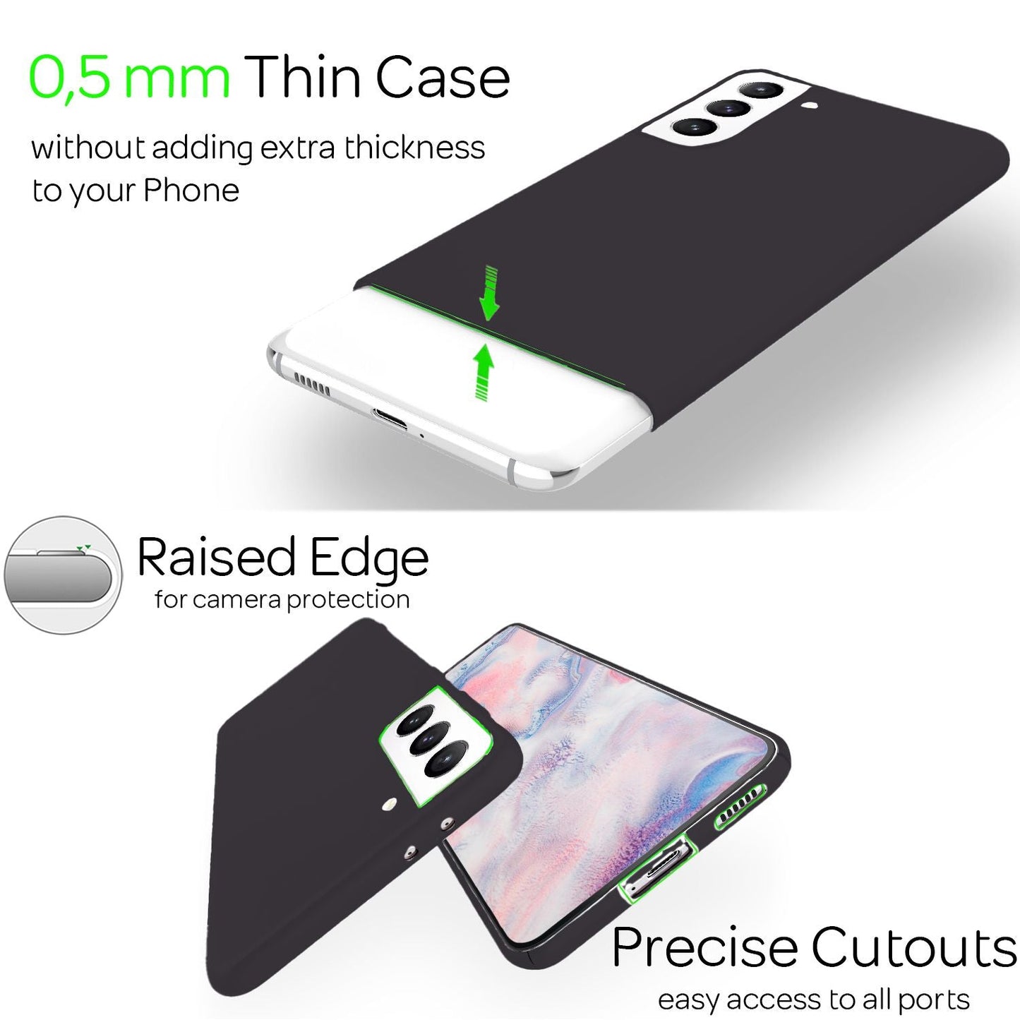 NALIA Ultra Slim Hardcase für Samsung Galaxy S22 – Anti-Fingerabdruck & 0.5mm Dünn – PUREFIT (Matt & Leicht) – Marke aus Berlin
