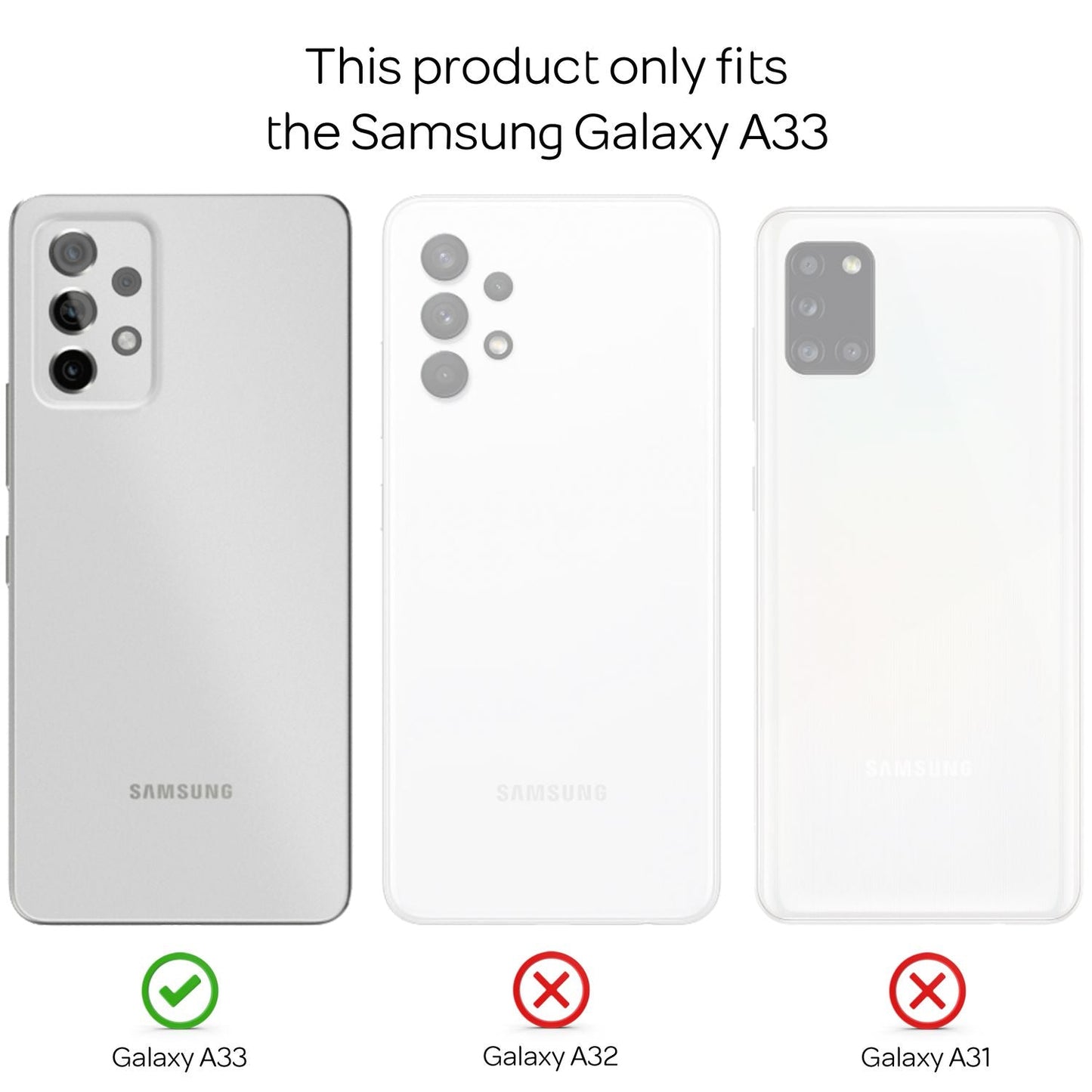 NALIA Handykette für Samsung Galaxy A33 – Transparentes Hybrid-Case & Band – HANGIT (Anti-Gelb Rückseite & Verstellbar) – Marke aus Berlin