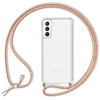 NALIA Handykette für Samsung Galaxy S22 – Transparentes Hybrid-Case & Band – HANGIT (Anti-Gelb Rückseite & Verstellbar) – Marke aus Berlin