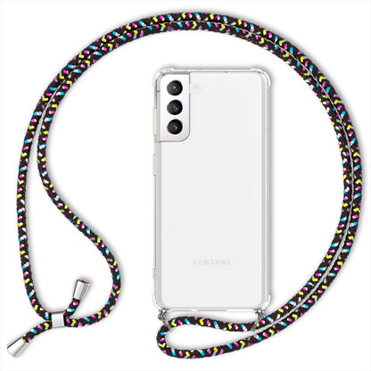 NALIA Handykette für Samsung Galaxy S22 – Transparentes Hybrid-Case & Band – HANGIT (Anti-Gelb Rückseite & Verstellbar) – Marke aus Berlin