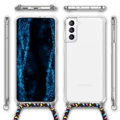 NALIA Handykette für Samsung Galaxy S22 – Transparentes Hybrid-Case & Band – HANGIT (Anti-Gelb Rückseite & Verstellbar) – Marke aus Berlin