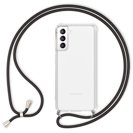 NALIA Handykette für Samsung Galaxy S22 Plus – Transparentes Hybrid-Case & Band – HANGIT (Anti-Gelb Rückseite & Verstellbar) – Marke aus Berlin