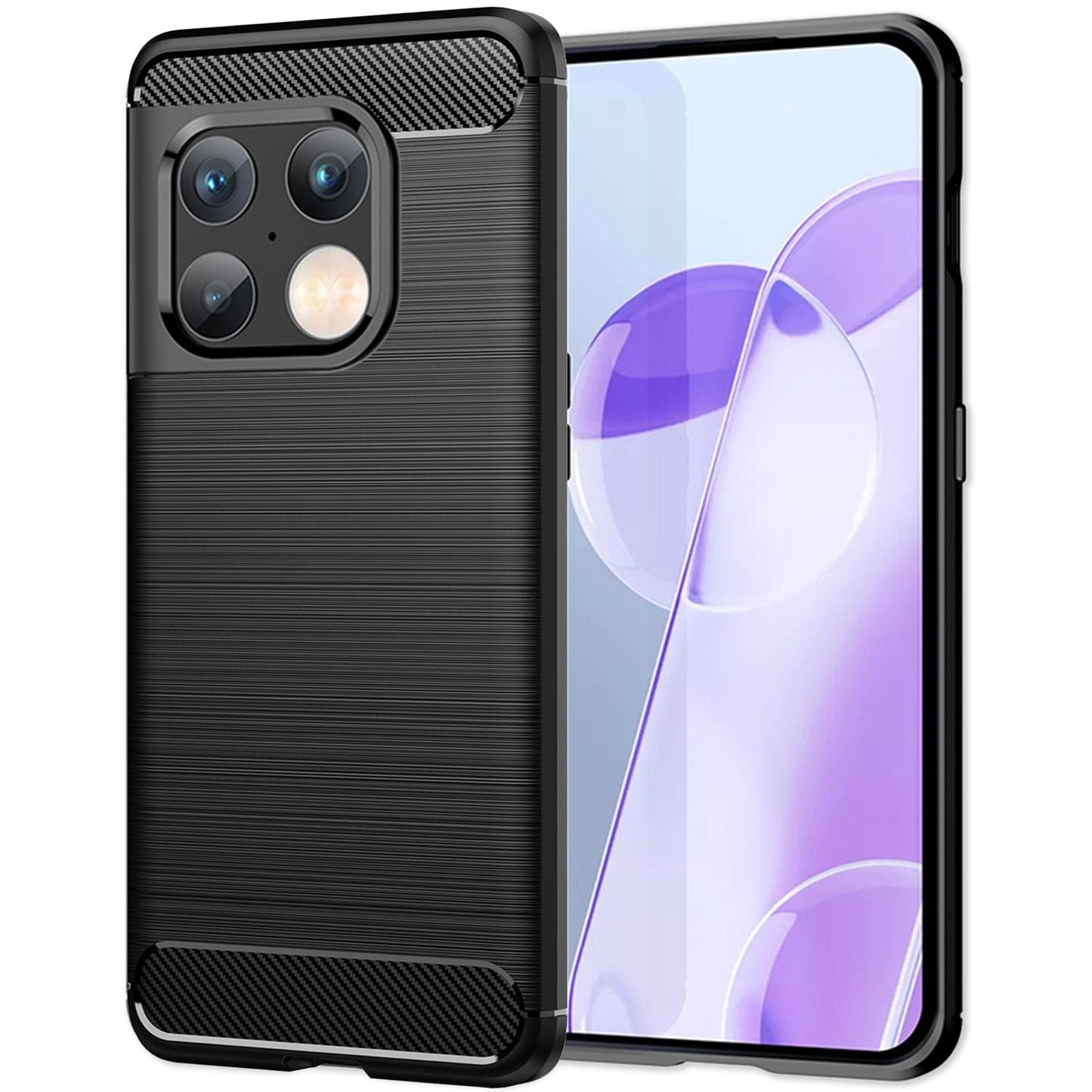 NALIA Silikonhülle für OnePlus 10 Pro – Rutschfest & Matt – VORTEX (Gebürstete Optik & Carbon Design) – Marke aus Berlin