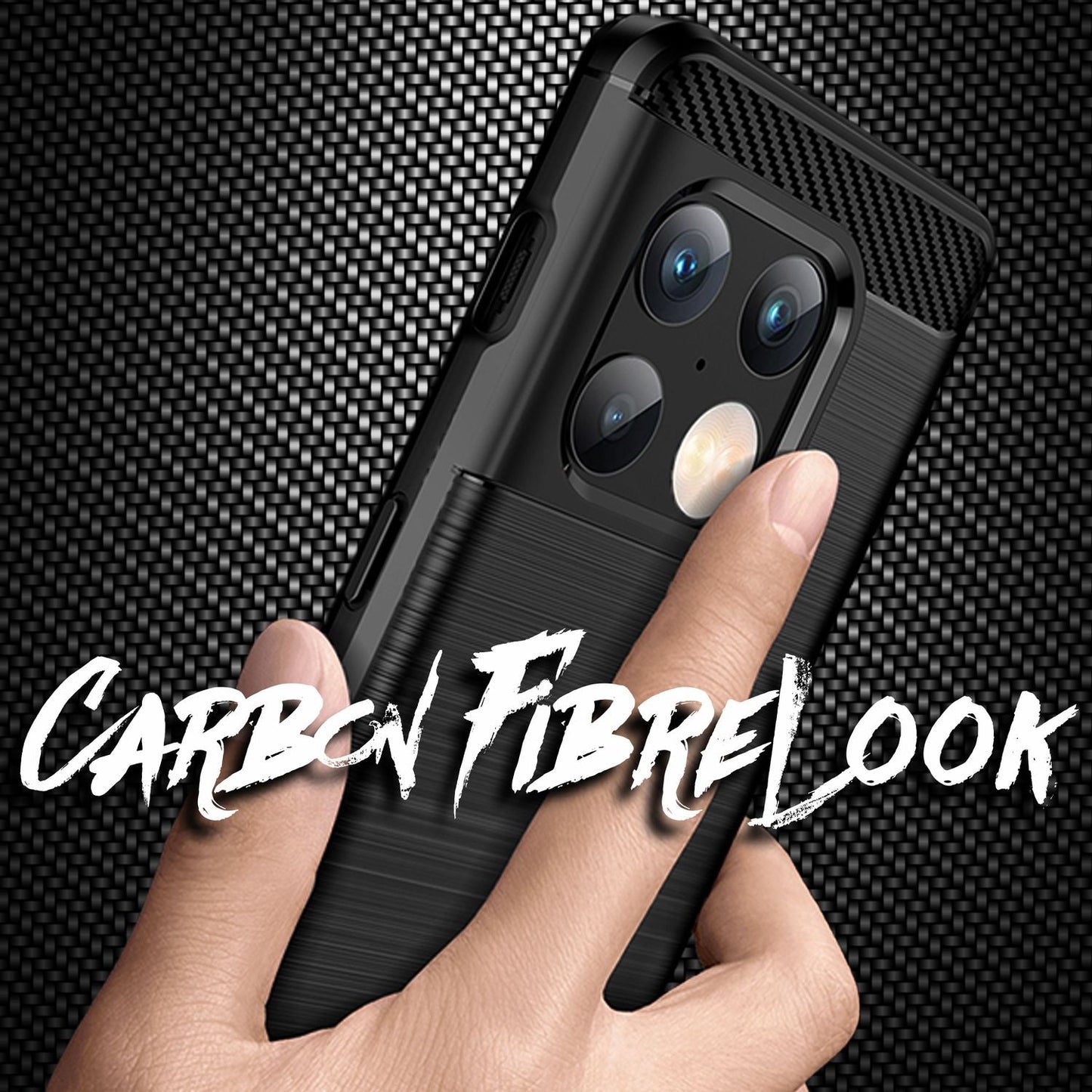 NALIA Silikonhülle für OnePlus 10 Pro – Rutschfest & Matt – VORTEX (Gebürstete Optik & Carbon Design) – Marke aus Berlin