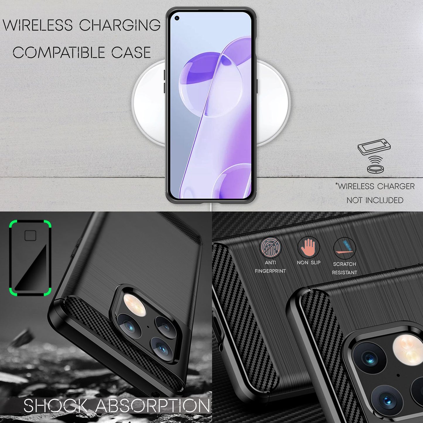 NALIA Silikonhülle für OnePlus 10 Pro – Rutschfest & Matt – VORTEX (Gebürstete Optik & Carbon Design) – Marke aus Berlin
