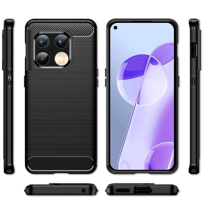 NALIA Silikonhülle für OnePlus 10 Pro – Rutschfest & Matt – VORTEX (Gebürstete Optik & Carbon Design) – Marke aus Berlin
