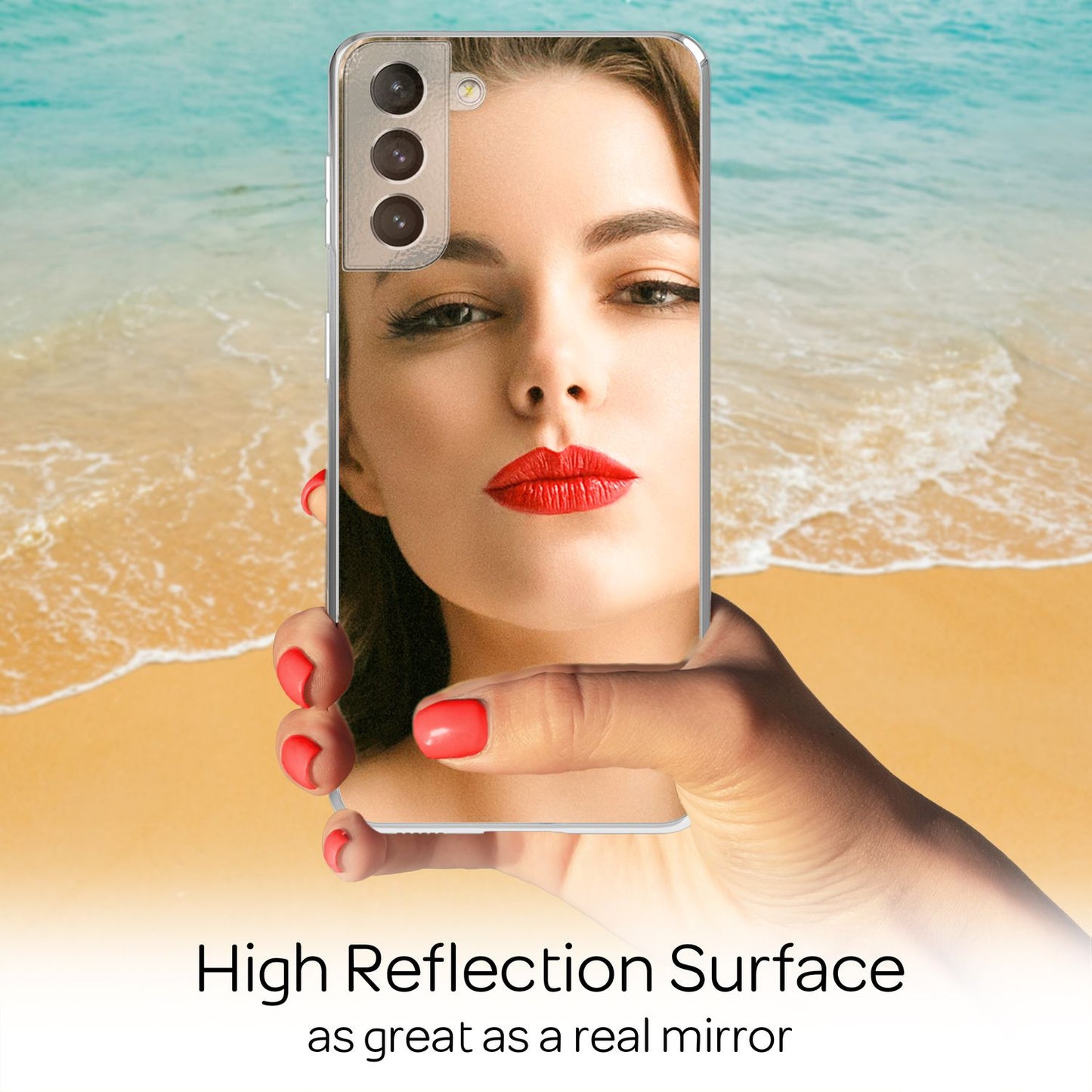 NALIA Spiegel Hartglas Case kompatibel mit Samsung Galaxy S22 Hülle, Klarer Spiegeleffekt Mirror Hardcase Kratzfest 9H Tempered Glass & Silikon Bumper, Dünne Schutzhülle Glashülle Handyhülle - Silber