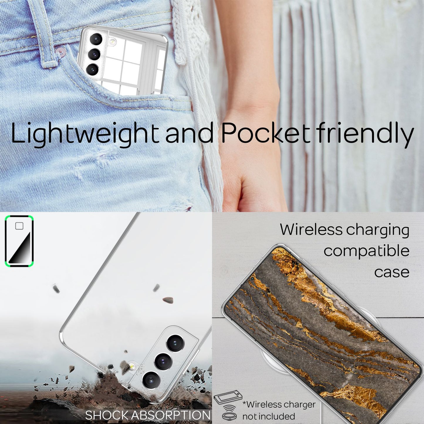 NALIA Spiegel Hartglas Case kompatibel mit Samsung Galaxy S22 Hülle, Klarer Spiegeleffekt Mirror Hardcase Kratzfest 9H Tempered Glass & Silikon Bumper, Dünne Schutzhülle Glashülle Handyhülle - Silber