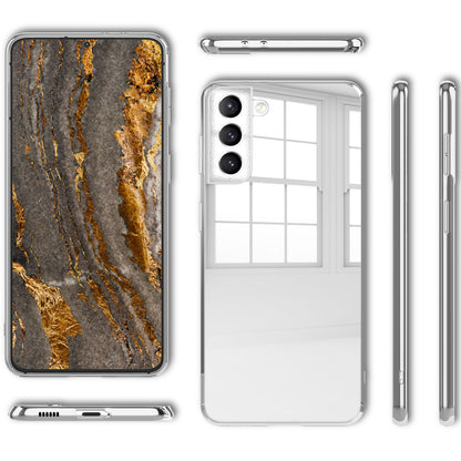 NALIA Spiegel Hartglas Case kompatibel mit Samsung Galaxy S22 Hülle, Klarer Spiegeleffekt Mirror Hardcase Kratzfest 9H Tempered Glass & Silikon Bumper, Dünne Schutzhülle Glashülle Handyhülle - Silber