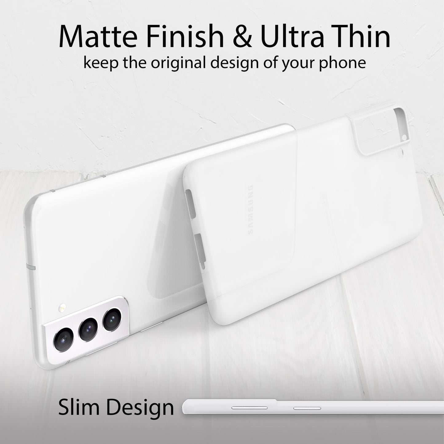 NALIA Ultra Slim Hardcase für Samsung Galaxy S22 – Matt & 0.3mm Dünn – PHANTOM (Hauchdünnes Cover & Kamera-Vollschutz) – Marke aus Berlin