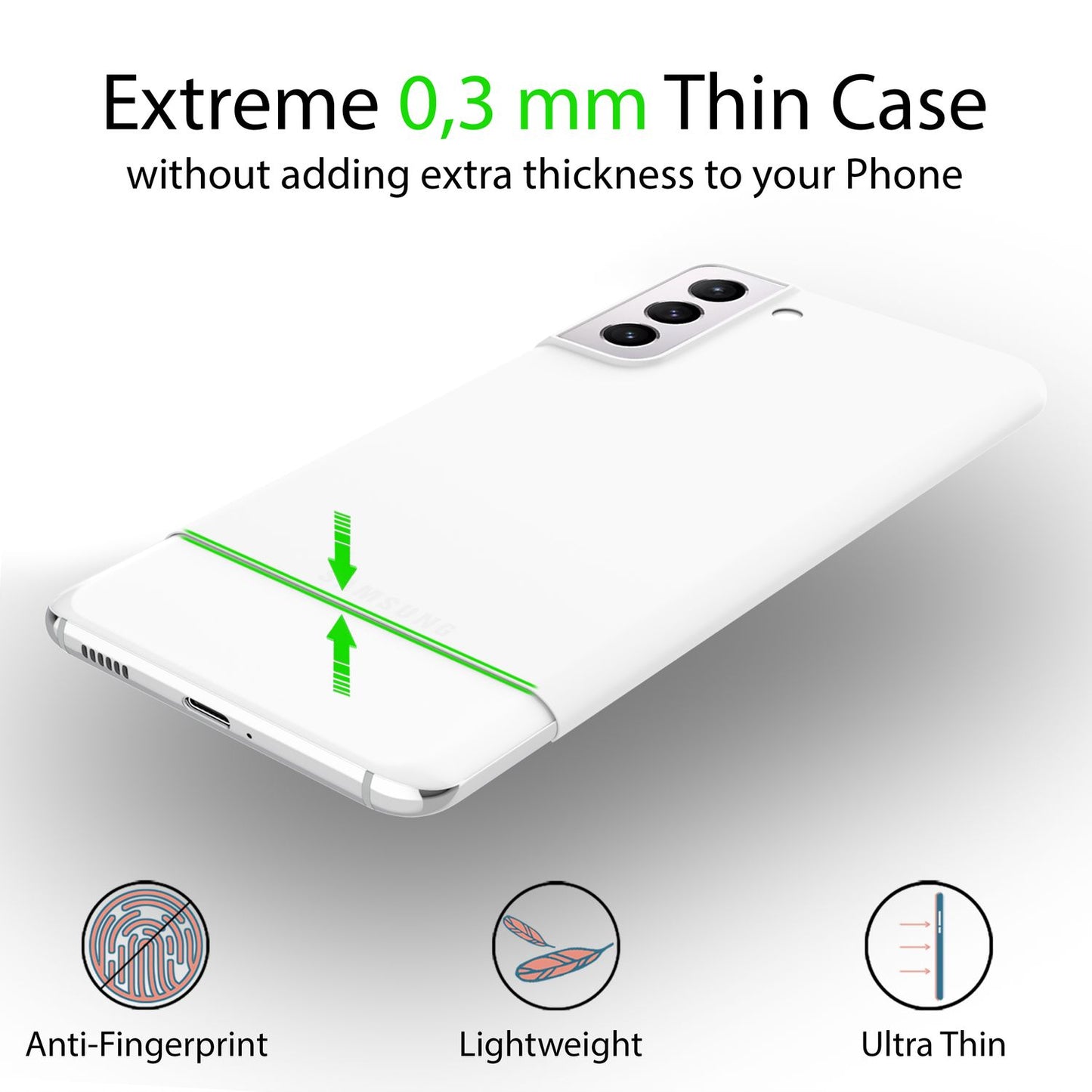 NALIA Ultra Slim Hardcase für Samsung Galaxy S22 – Matt & 0.3mm Dünn – PHANTOM (Hauchdünnes Cover & Kamera-Vollschutz) – Marke aus Berlin