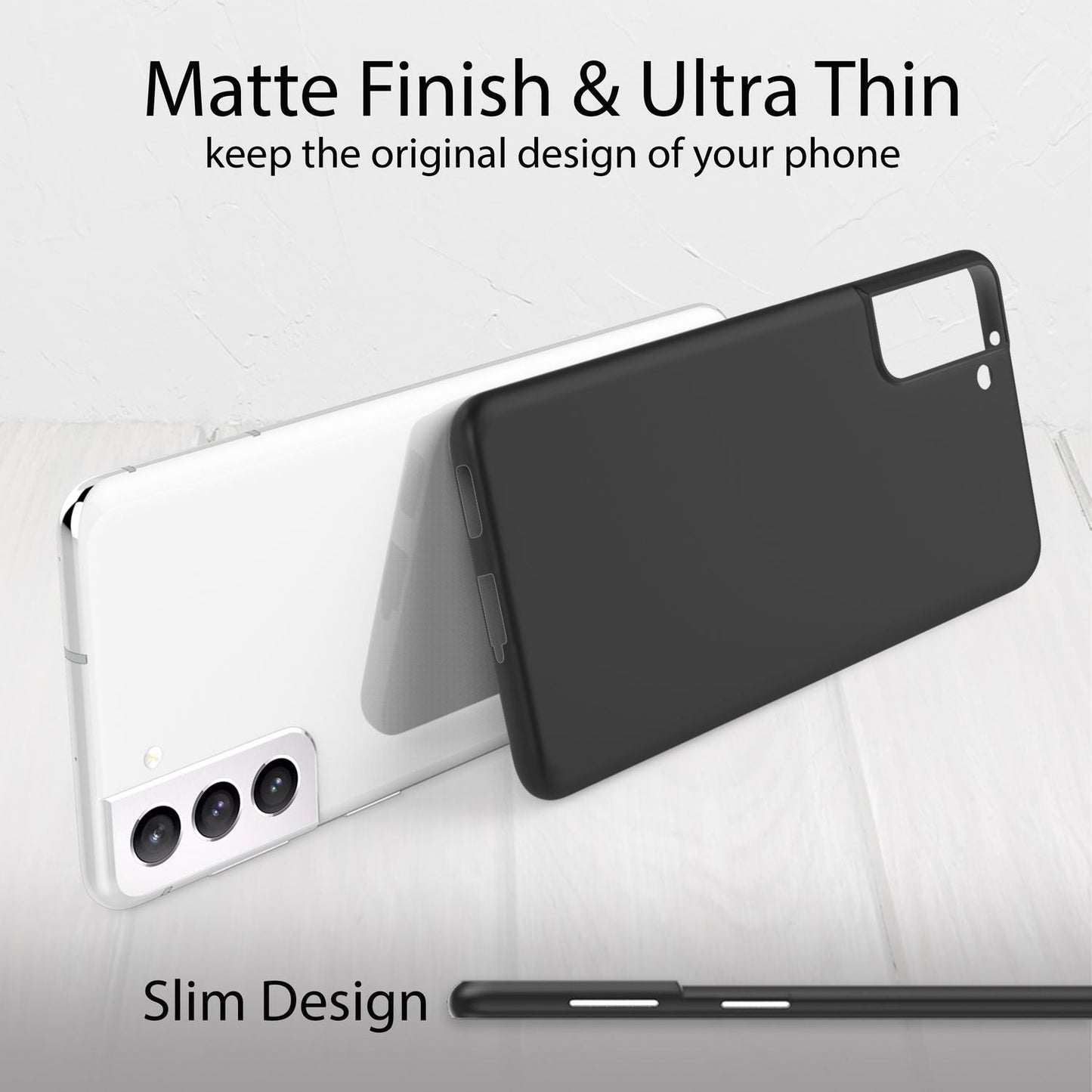 NALIA Ultra Slim Hardcase für Samsung Galaxy S22 Plus – Matt & 0.3mm Dünn – PHANTOM (Hauchdünnes Cover & Kamera-Vollschutz) – Marke aus Berlin