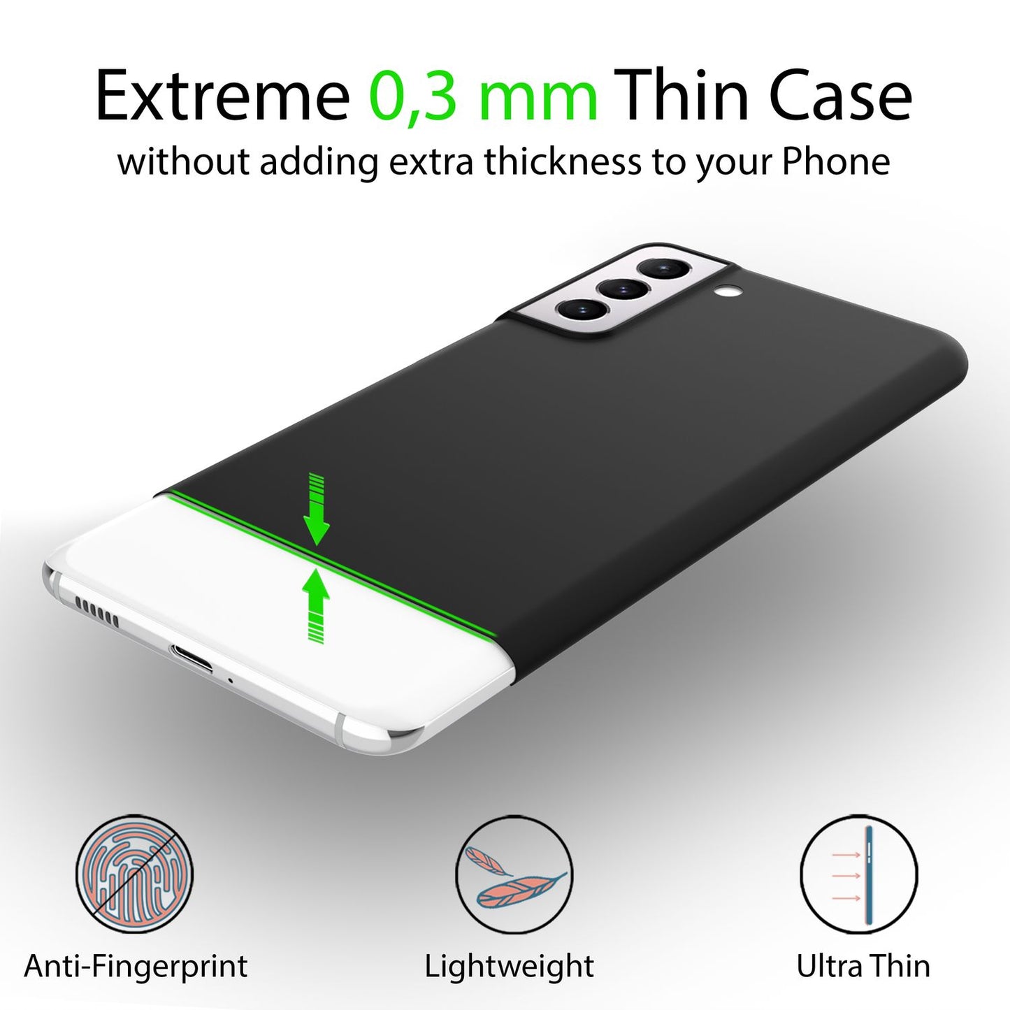 NALIA Ultra Slim Hardcase für Samsung Galaxy S22 Plus – Matt & 0.3mm Dünn – PHANTOM (Hauchdünnes Cover & Kamera-Vollschutz) – Marke aus Berlin