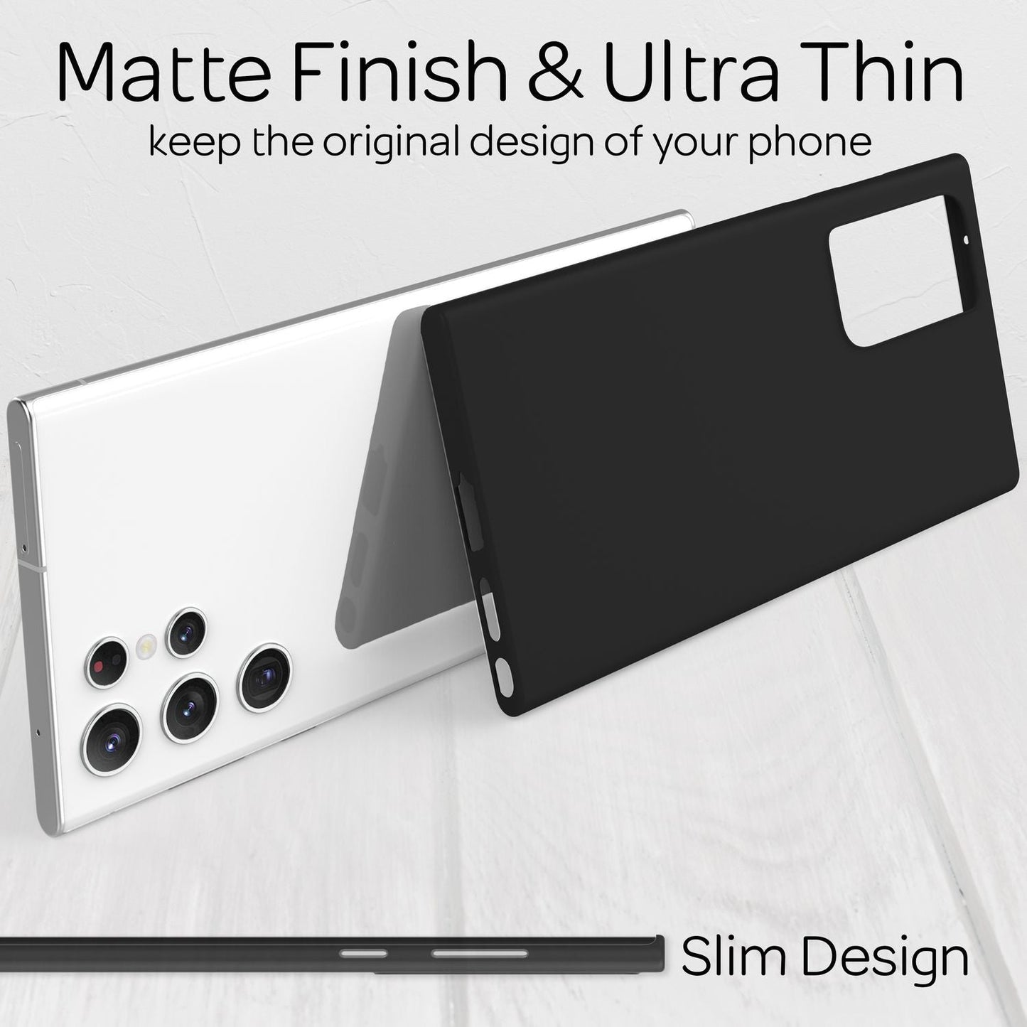 NALIA Ultra Slim Hardcase für Samsung Galaxy S22 Ultra – Matt & 0.3mm Dünn – PHANTOM (Hauchdünnes Cover & Kamera-Vollschutz) – Marke aus Berlin
