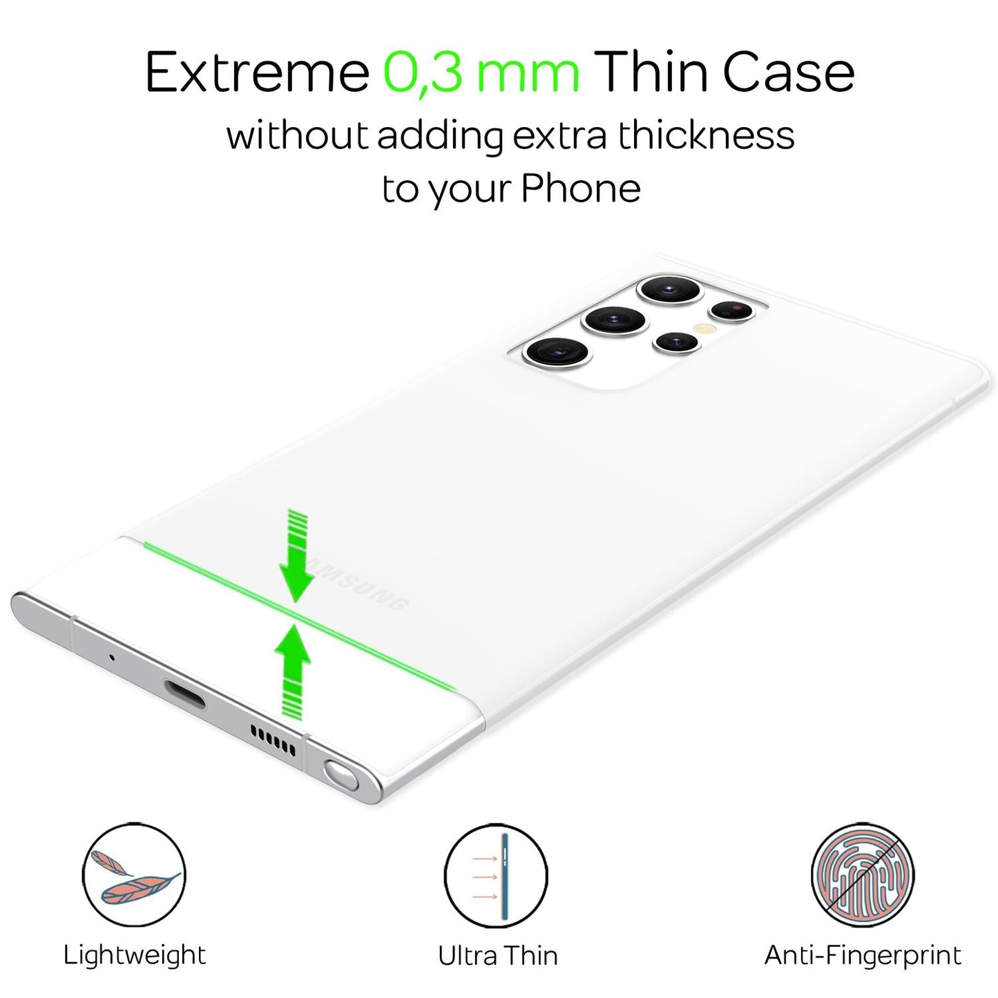 NALIA Ultra Slim Hardcase für Samsung Galaxy S22 Ultra – Matt & 0.3mm Dünn – PHANTOM (Hauchdünnes Cover & Kamera-Vollschutz) – Marke aus Berlin