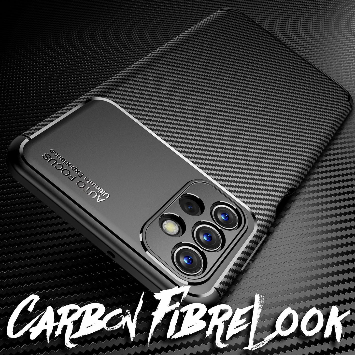 NALIA Silikonhülle für Samsung Galaxy A13 – Rutschfest & Matt – VORTEX (Gebürstete Optik & Carbon Design) – Marke aus Berlin