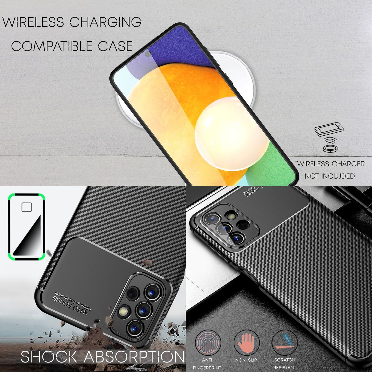 NALIA Silikonhülle für Samsung Galaxy A13 – Rutschfest & Matt – VORTEX (Gebürstete Optik & Carbon Design) – Marke aus Berlin