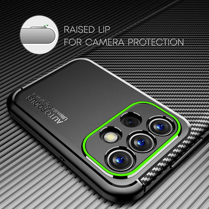 NALIA Silikonhülle für Samsung Galaxy A13 – Rutschfest & Matt – VORTEX (Gebürstete Optik & Carbon Design) – Marke aus Berlin