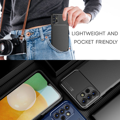 NALIA Silikonhülle für Samsung Galaxy A13 – Rutschfest & Matt – VORTEX (Gebürstete Optik & Carbon Design) – Marke aus Berlin