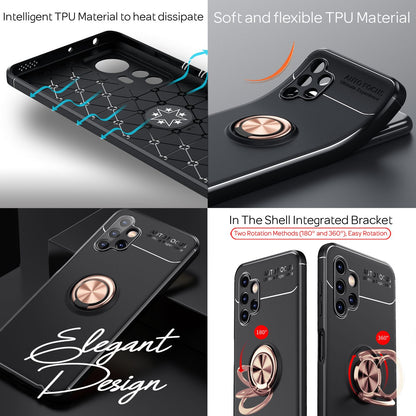 NALIA Ringhülle für Samsung Galaxy A13 4G – Ring-Ständer 360° & für Magnet-Halter – GRIP360 (Mattiertes Silikon Case) – Marke aus Berlin