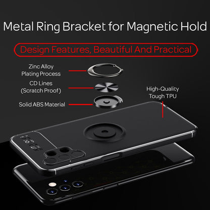 NALIA Ringhülle für Samsung Galaxy A13 4G – Ring-Ständer 360° & für Magnet-Halter – GRIP360 (Mattiertes Silikon Case) – Marke aus Berlin