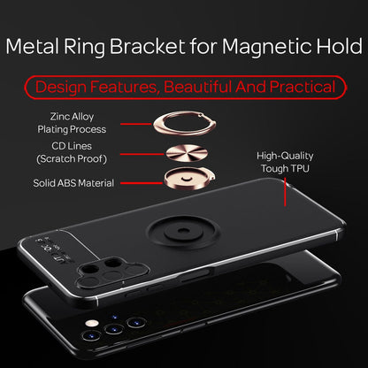 NALIA Ringhülle für Samsung Galaxy A13 4G – Ring-Ständer 360° & für Magnet-Halter – GRIP360 (Mattiertes Silikon Case) – Marke aus Berlin