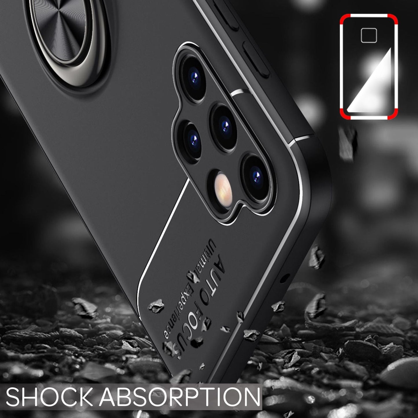 NALIA Ringhülle für Samsung Galaxy A13 4G – Ring-Ständer 360° & für Magnet-Halter – GRIP360 (Mattiertes Silikon Case) – Marke aus Berlin