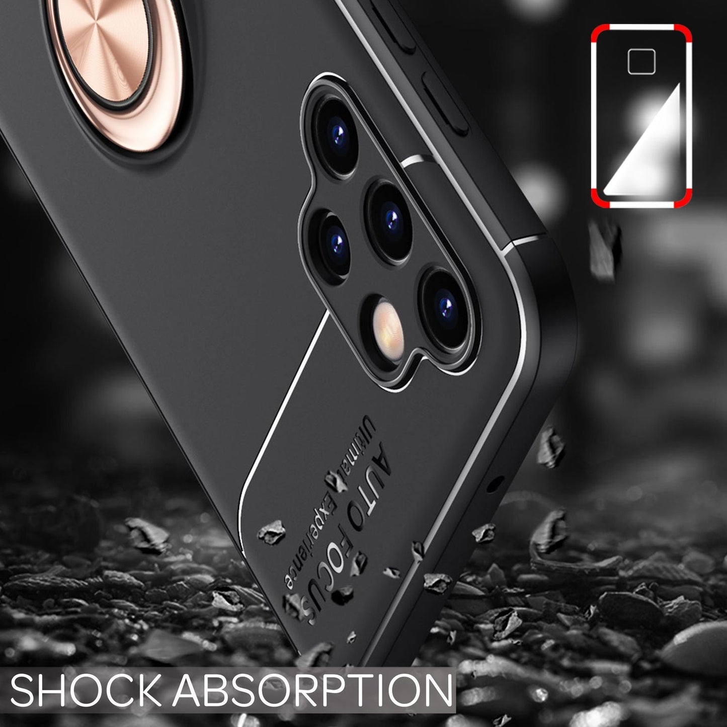 NALIA Ringhülle für Samsung Galaxy A13 4G – Ring-Ständer 360° & für Magnet-Halter – GRIP360 (Mattiertes Silikon Case) – Marke aus Berlin