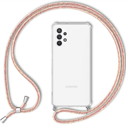 NALIA Handykette für Samsung Galaxy A13 / A13 5G – Transparentes Hybrid-Case & Band – HANGIT (Anti-Gelb Rückseite & Verstellbar) – Marke aus Berlin
