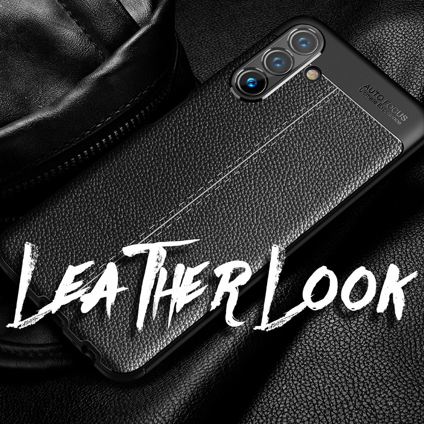 NALIA Leder Look Case kompatibel mit Samsung Galaxy A13 5G Hülle, Schwarze Silikonhülle Anti-Fingerabdruck Rutschfest Kratzfest Stoßfest, Soft Case Dünne Handyhülle Cover Schutzhülle Handy-Tasche