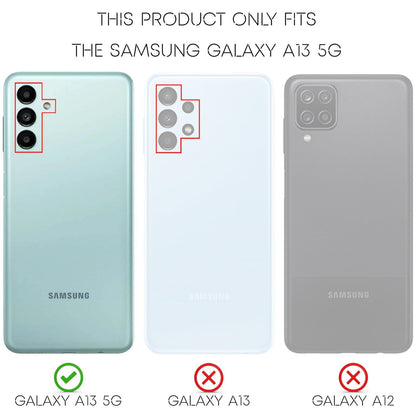 NALIA Leder Look Case kompatibel mit Samsung Galaxy A13 5G Hülle, Schwarze Silikonhülle Anti-Fingerabdruck Rutschfest Kratzfest Stoßfest, Soft Case Dünne Handyhülle Cover Schutzhülle Handy-Tasche