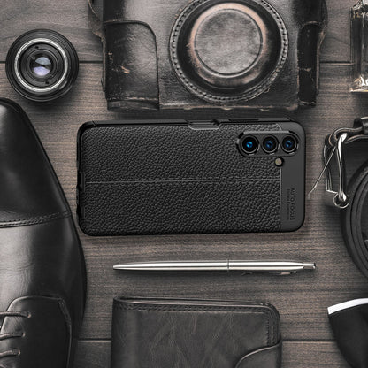 NALIA Leder Look Case kompatibel mit Samsung Galaxy A13 5G Hülle, Schwarze Silikonhülle Anti-Fingerabdruck Rutschfest Kratzfest Stoßfest, Soft Case Dünne Handyhülle Cover Schutzhülle Handy-Tasche