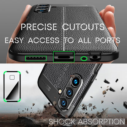 NALIA Leder Look Case kompatibel mit Samsung Galaxy A13 5G Hülle, Schwarze Silikonhülle Anti-Fingerabdruck Rutschfest Kratzfest Stoßfest, Soft Case Dünne Handyhülle Cover Schutzhülle Handy-Tasche