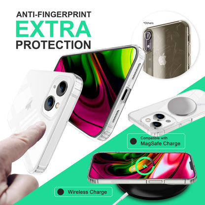 NALIA Transparente Hülle für iPhone 14 – Harte Rückseite & Silikon Rand – IGNITE (Stoßfeste Handyhülle & Verstärkte Ecken) – Marke aus Berlin