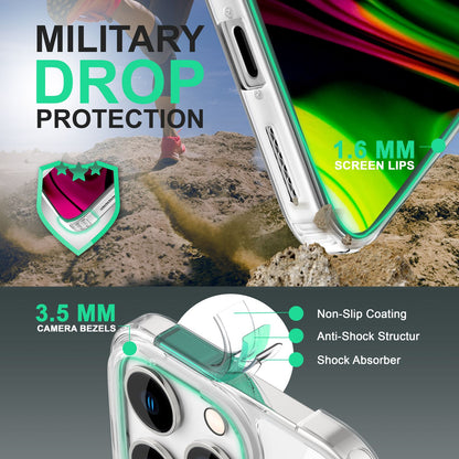 Hülle für iPhone 14 Pro - Klar Kratzfest Transparent Hard Case & Silikon Bumper