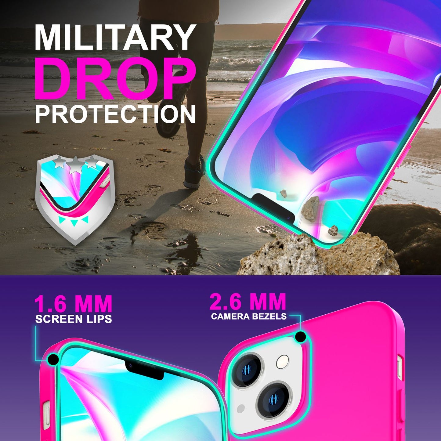 NALIA Neon Silikonhülle für iPhone 14 – Soft-Touch & Signal-Neon – NEONSHOCK (Matte Schutzhülle) – Marke aus Berlin
