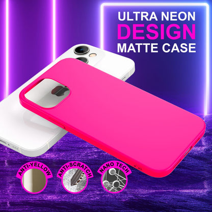 NALIA Neon Silikonhülle für iPhone 14 – Soft-Touch & Signal-Neon – NEONSHOCK (Matte Schutzhülle) – Marke aus Berlin