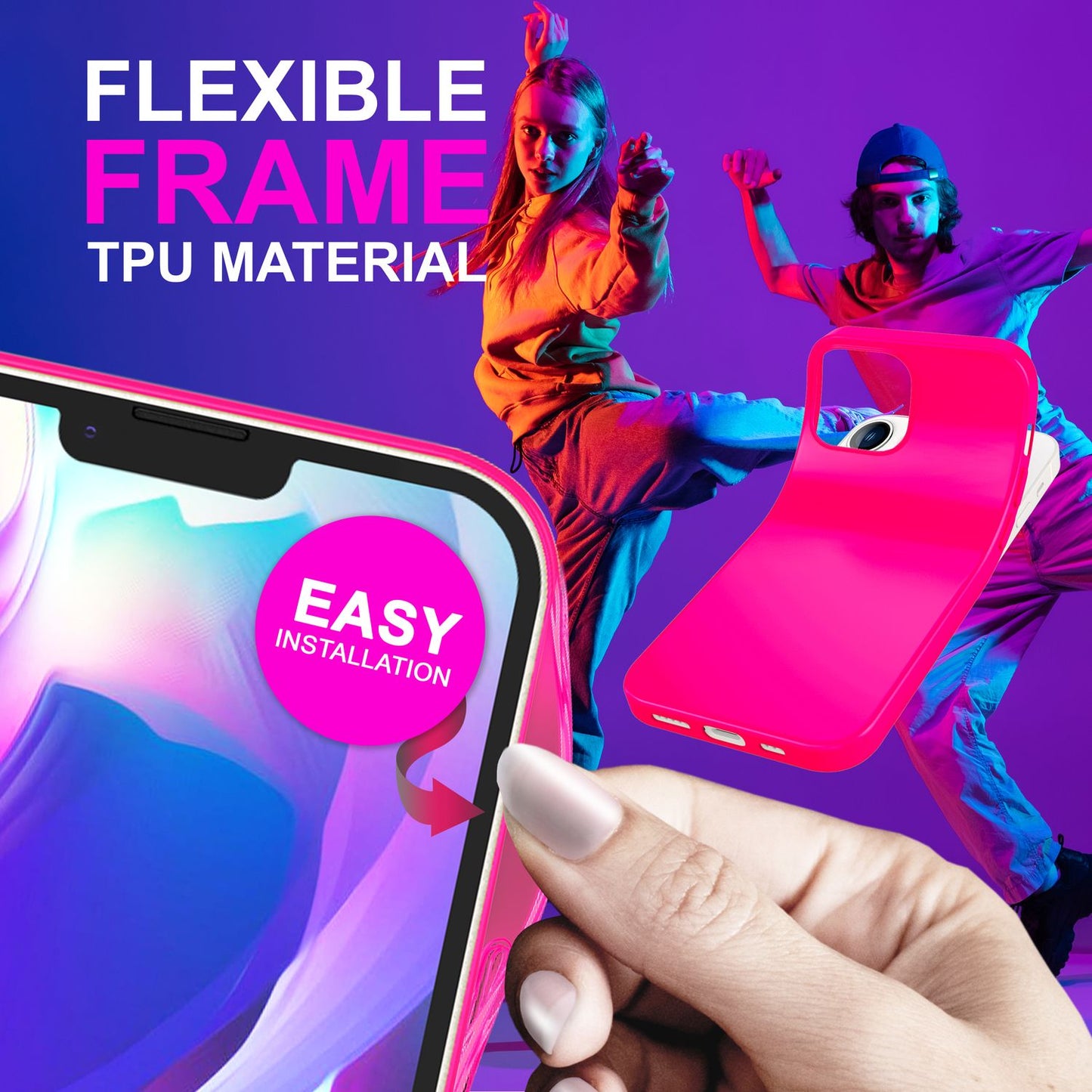 NALIA Neon Silikonhülle für iPhone 14 – Soft-Touch & Signal-Neon – NEONSHOCK (Matte Schutzhülle) – Marke aus Berlin