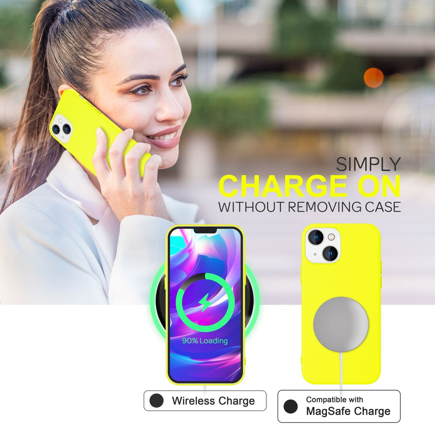 NALIA Neon Silikonhülle für iPhone 14 Plus – Soft-Touch & Signal-Neon – NEONSHOCK (Matte Schutzhülle) – Marke aus Berlin