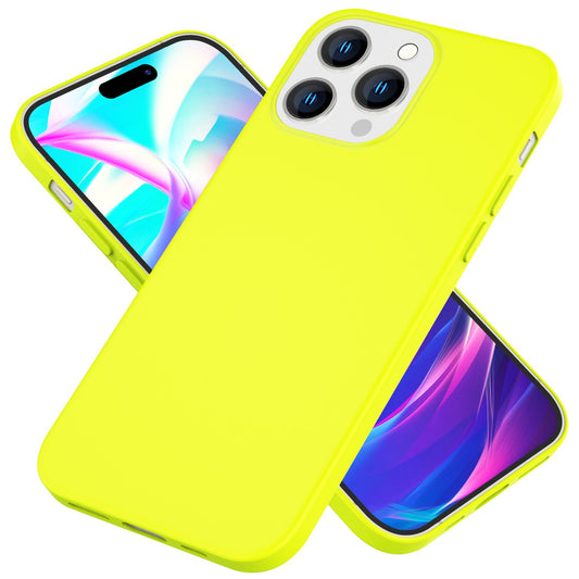 NALIA Neon Silikonhülle für iPhone 14 Pro – Soft-Touch & Signal-Neon – NEONSHOCK (Matte Schutzhülle) – Marke aus Berlin